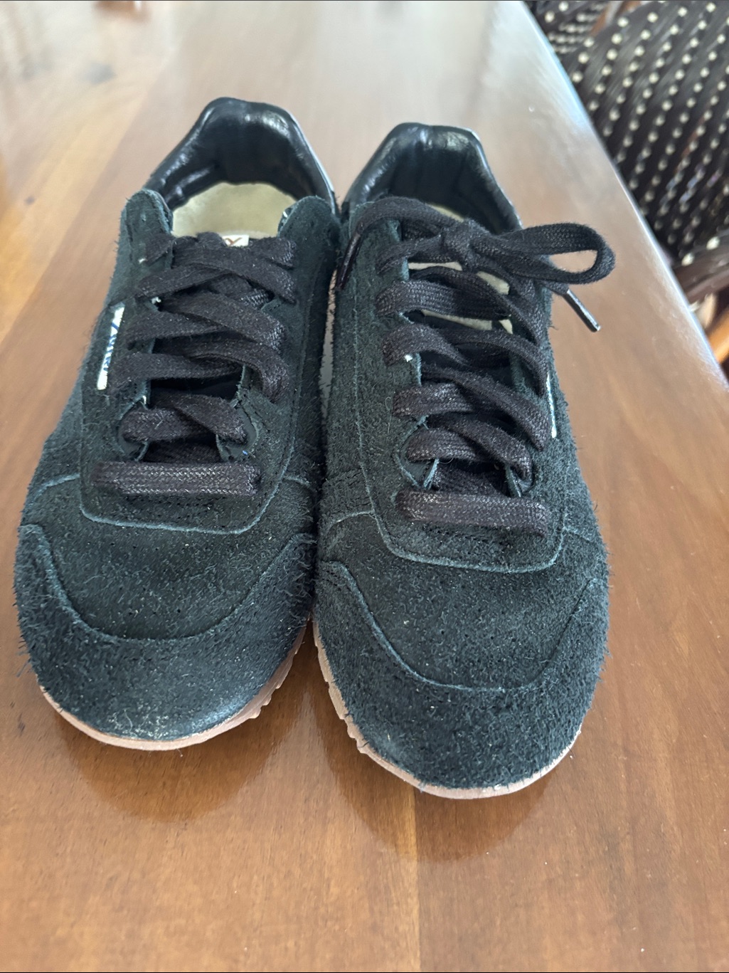 Women’s Black Suede Lace-Up Sneakers